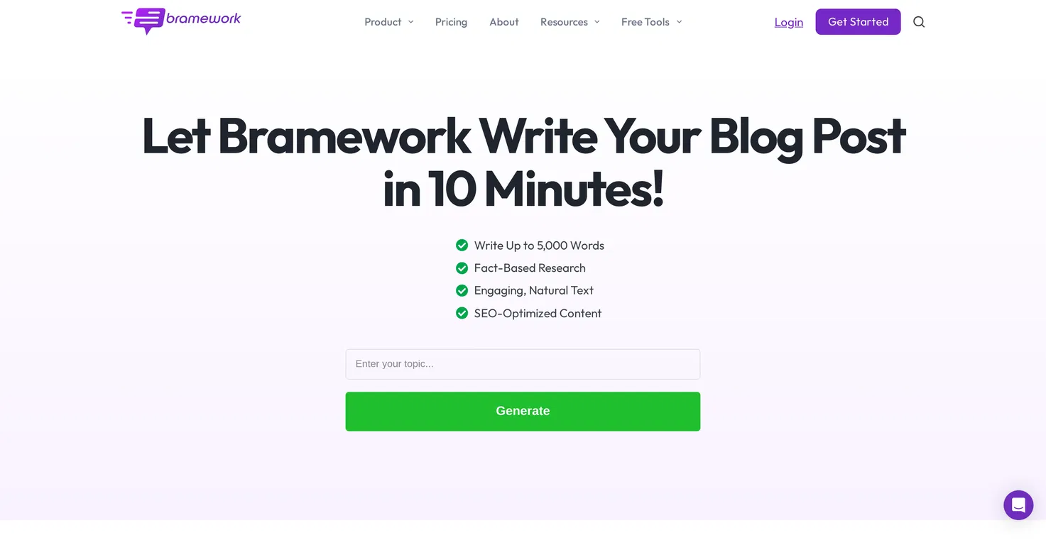Bramework AI Blog Writing Tool