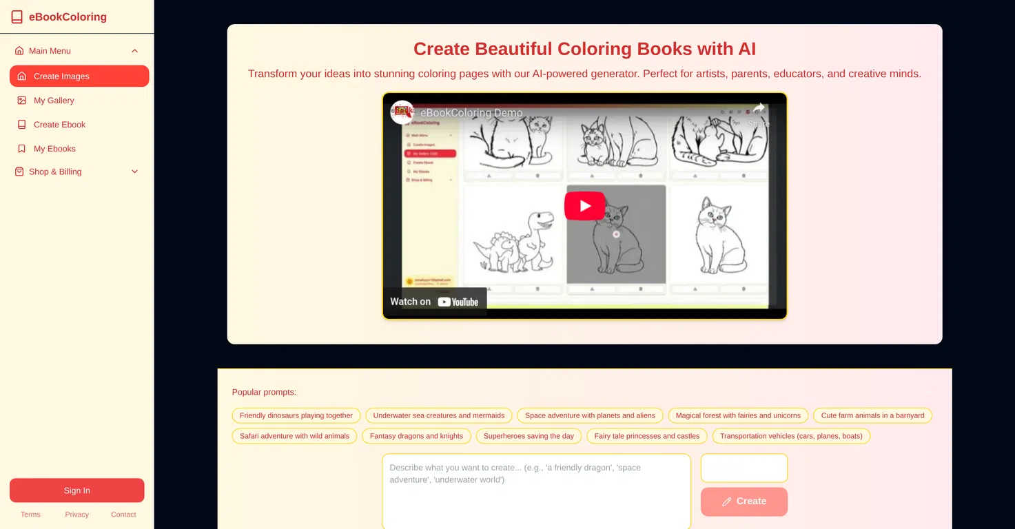 eBookColoring AI Tool
