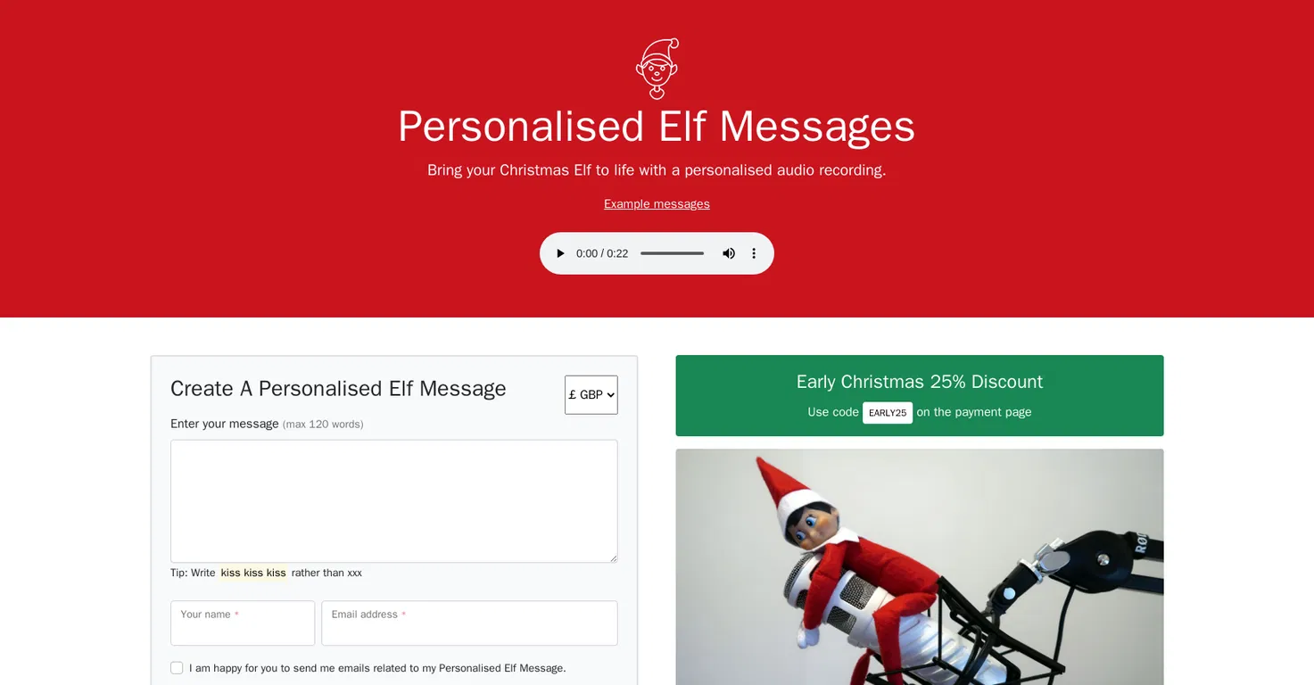 ElfMessages Holiday Voice Generator