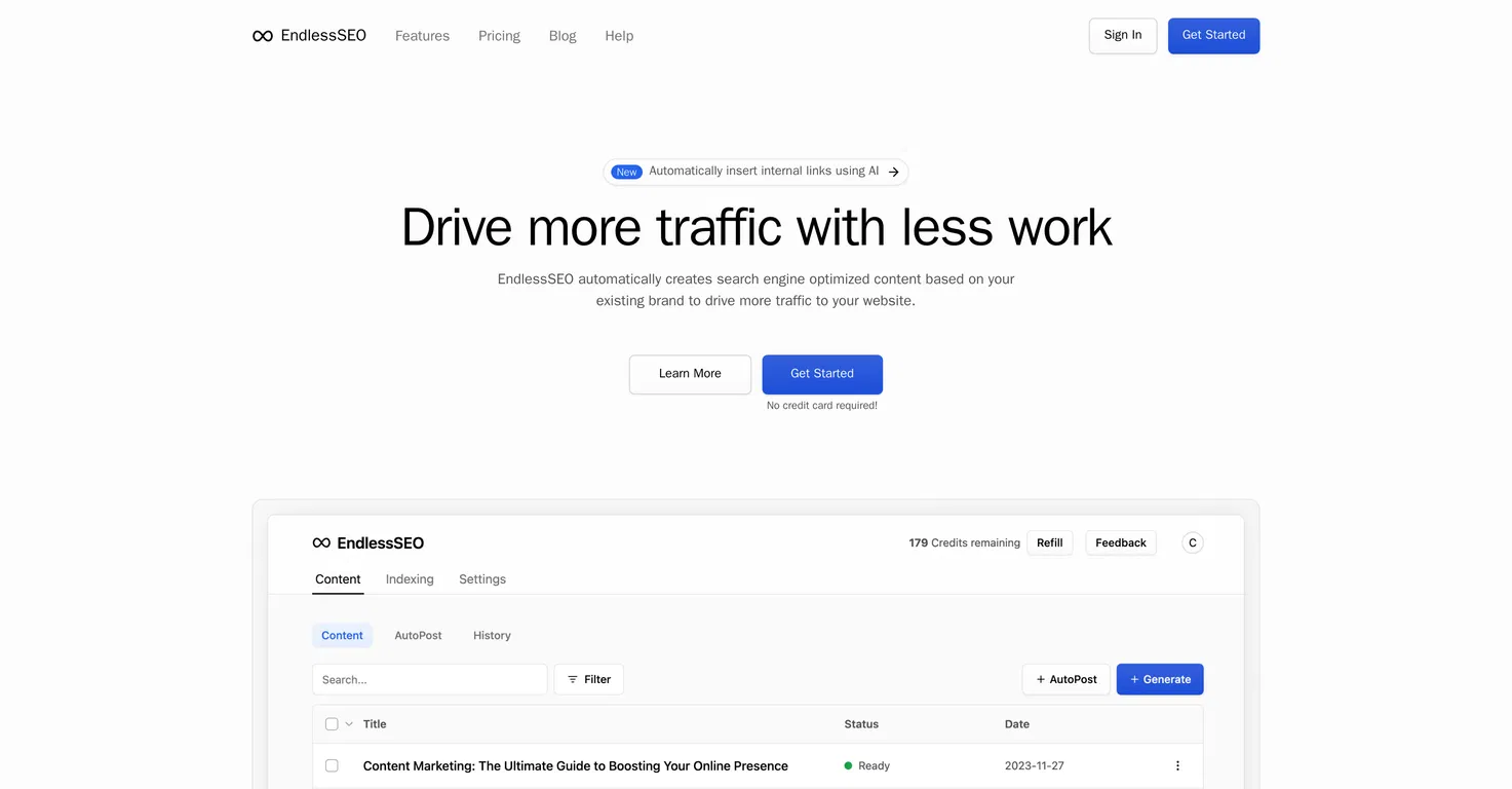 EndlessSEO AI SEO Automation Platform