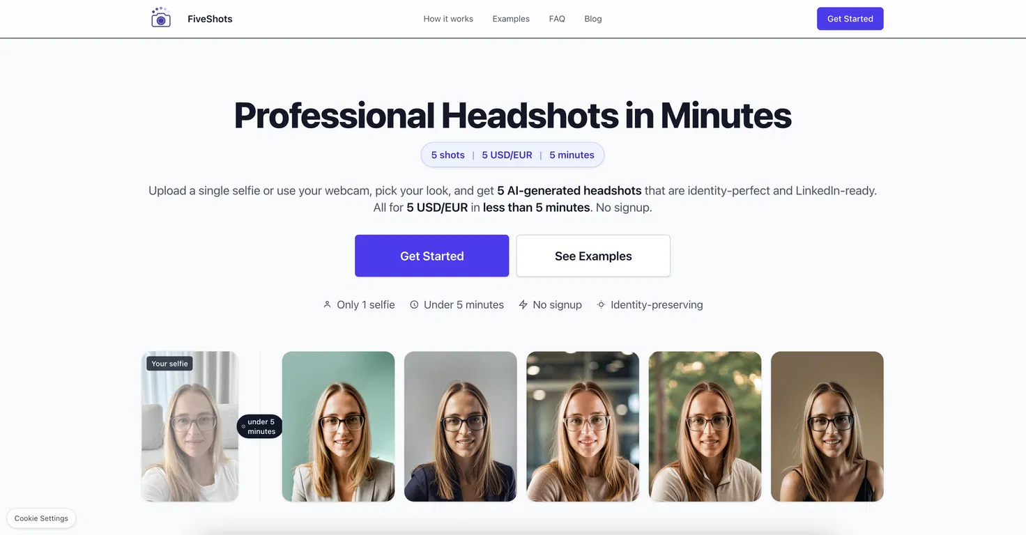 FiveShots.app AI Tool