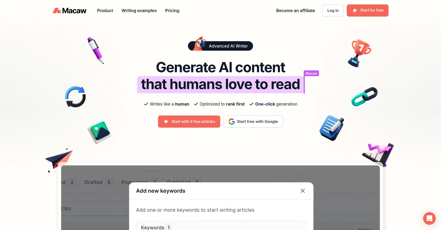 Macaw AI Writer Tool