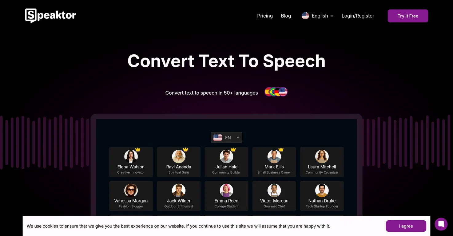 Speaktor AI Text to Speech Tool