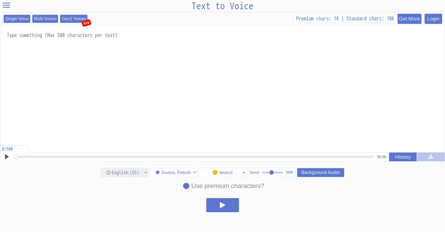 Texttovoice AI Tool