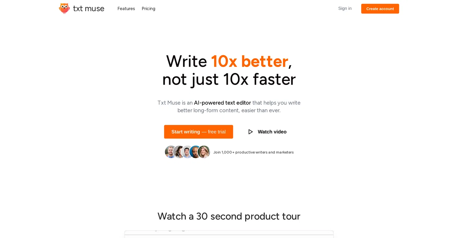 Txt Muse AI Writing Editor